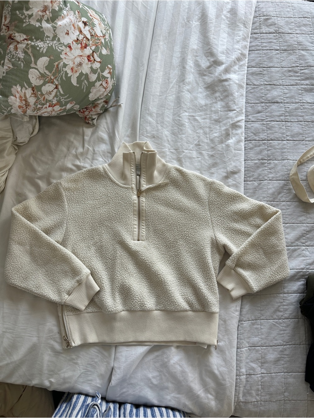 Varley Cream Half-Zip Pullover, Small, good condition